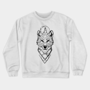 Geometerical Wolf - Tattoo Design Crewneck Sweatshirt